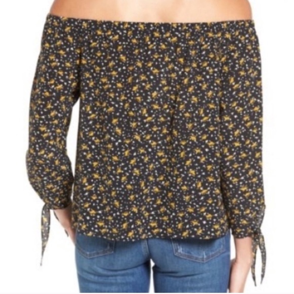 Madewell Floral Off the Shoulder Silk Blouse - Picture 2 of 8